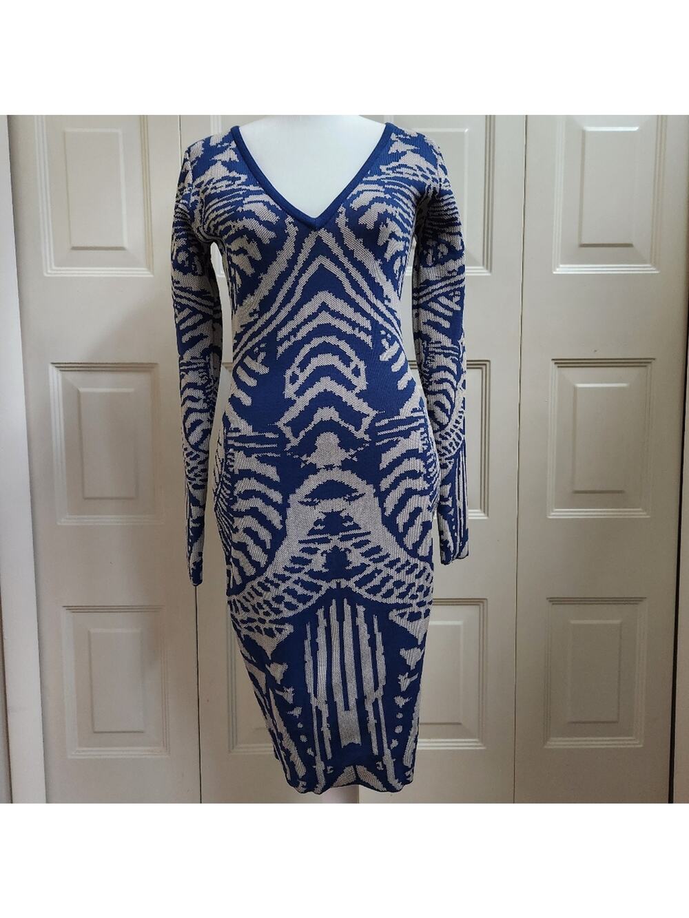 WOW Couture Bodycon Dress Blue Fitting Sz M